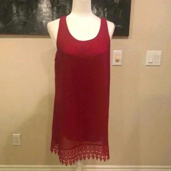 Wine Colored Speechless Dress with lace hem-Size XL - Picture 1 of 6